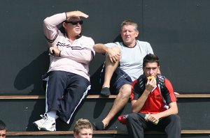 Souths Legend Craig Coleman watches from the new granf stand- Endeavour SHS vs Matraville SHS U13's Trial game (Photo : ourfooty media)