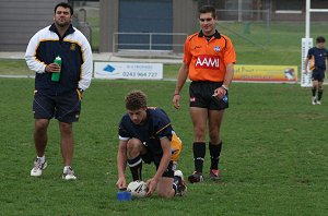 Westfields line up the conversion 