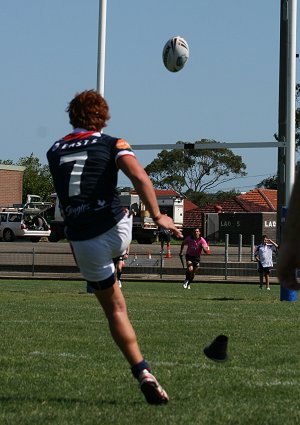 The winning kick - Roosters v Knights, rnd 2 SG Ball action (Photo's : ourfootymedia)