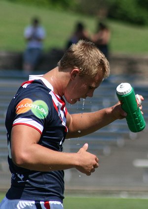 Jacob Miller cools down - Roosters v Knights, rnd 2 SG Ball action (Photo's : ourfootymedia)