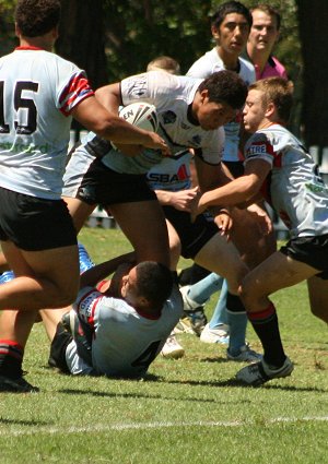 Rodney Moefaauo - Cronulla SHARKS v WA Reds SG Ball action (Photo's : ourfootymedia)