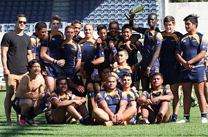 Chase Stanley with WESTFIELDS SHS - 2013 Chase Stanley Cup GRAND Final Team Photo (Photo : steve monty / OurFootyMedia) 