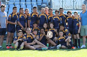 Michael Buettner (r) with WESTFIELDS SHS - 2013 Michael Buettner Shield Grand Final Team Photo (Photo : steve monty / OurFootyMedia) 