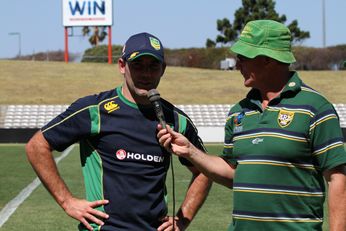 Cameron Smith talks to Doug Keen about the World Cup (Photo : Steve Montgomery / OurFootyMedia) 