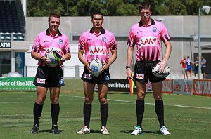 Nathan Loveday, Anthony Grady and Mitch Currie Rnd 6 Mattys Cup Ref's (Photo : OurFootyMedia) 