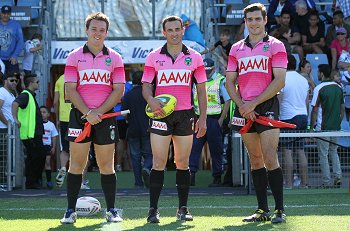 Nathan Loveday, Gerry Sutton & Ziggy Adamski 2014 Jaryd Hayne / Tim Mannah Cup Test Match Referee's (Photo : steve montgomery / OurFootyMedia) 