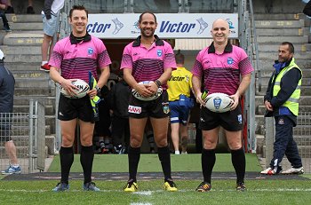 Jay Farlow, Ashley Klein & Nathan Smith - NSWCUP Referee's Rnd 23 - Cronulla Sharks v Wyong Roo's (Photo : steve monty / OurFootyTeam.com)
