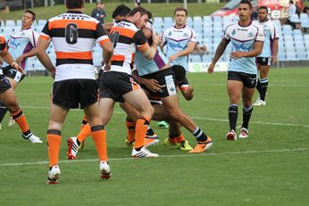 Cronulla SHARKS v WESTS TIGERS NSW CUP trial @ Shark Park ACTION (Photo : steve monty / OurFootyMedia) 