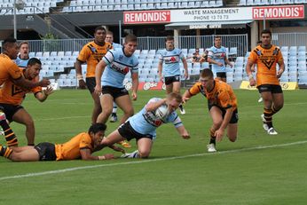 Sharks Corey Willis dives in for a great try (Photo : steve monty / OurFootyMedia) 