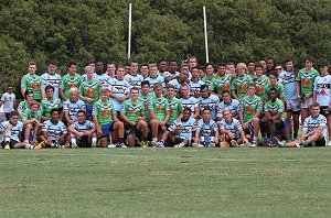 Cronulla SHARKS & Canberra RAIDERS Mattys Cup teams after their trial (Photo : steve monty / OurFootyMedia) 