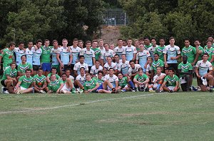 Cronulla SHARKS & Canberra RAIDERS SG Ball Cup teams after their trial (Photo : steve monty / OurFootyMedia) 