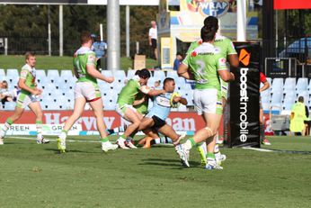 Jaden Clark scores 1 of his 2 tries for the nite - NRL Holden Cup Cronulla Sharks v Canberra Raiders - U20s NYC Holden Cup Rnd 1 action (Photo : steve montgomery / OurFootyTeam.com)