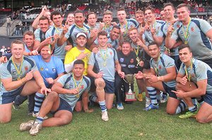 NSWCHS celebrate winning the 2015 Australian Schoolboys Championships (Photo : steve monty / OurFootyTeam.com)