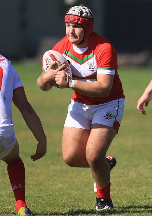 Luke Williams baout to smash into the England Lions line (Photo : IanLovell.com) 
