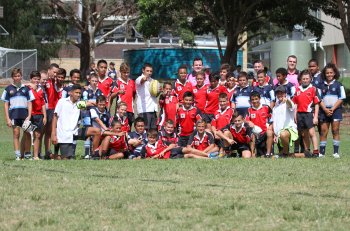 Endeavour SHS & Matraville SHS u13s TRIAL Team Photo (Photo : steve monty / OurFootyMedia) 