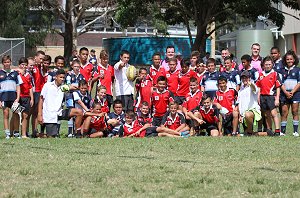 Endeavour & Matraville SHS u13's after their Trial game (Photo : steve montgomery / OurFootyTeam.com) 
