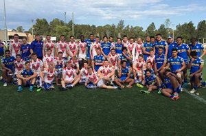 Parramatta EELS & the St. Helens Academy teams together after their fab game at Cabramatta Stadium 