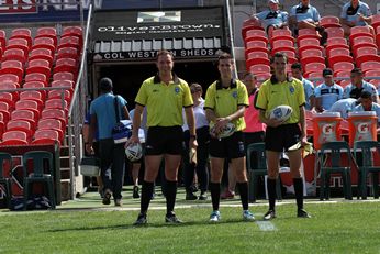 Andrew Gilchrist, Patrick Mackey & James Gould SG Ball Cup Elimination Final Referee's - South Sydney RABBITOH'S v Cronulla SHARKS (Photo : steve montgomery / OurFootyTeam.com)