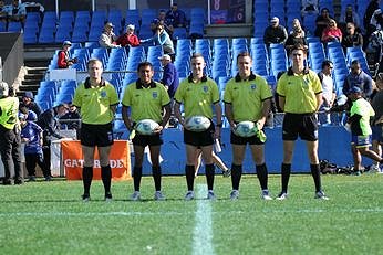 Joel Mani, Martin Jones (QRL) & Nathan Loveday National U 18 Club Championships Referee's - Townsville Stingers v Cronulla SHARKS (Photo : steve montgomery / OurFootyTeam.com) 