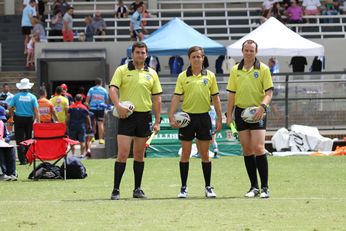 Tom Cambourn, Jake Sutherland & Michael Ford - Harold Matthews Cup Referee's - Rnd 4 Sydney Roosters v Cronulla Sharks (Photo : steve montgomery / OurFootyTeam.com)