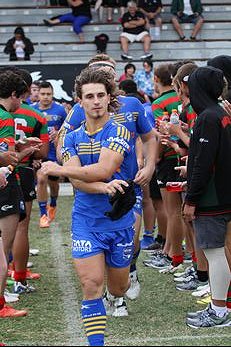 Joey Tramontana leads out the EELS -  South Sydney RABBITOH'S v Parramatta EELS SG Ball Cup Rnd 6 (Photo : steve montgomery / OurFootyTeam.com)