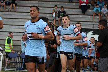 Sharks Matty's Cup run onto Redfern Oval in Rnd 9 (Photo's : steve monty / OurFootyTeam.com) 
