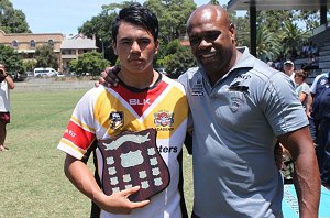 WA Pirates Academy with Rhys Wesser after winning the Rhys Wesser Shield 