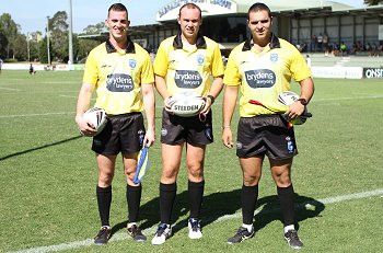 Jack Bird, Tom Cambourn & Michael Karam - NSWRL Harold Matthews Cup - Rnd 5 Referee's (Photo : steve montgomery / OurFootyTeam.com)