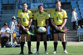Josh Perestrelo, Joel Mani and Seamus Carroll Referee's - gio Schoolboy Cup Referee's (Photo : steve montgomery / OurFootyTeam.com) 