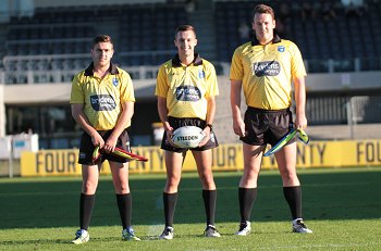 Tobi Holder, Dillin Wells & Todd Ripps - REFEREE'S - Canterbury Bulldogs v Cronulla Sharks Tarsha Gale Cup u18 Girls Rugby League Preliminary Final (Photo : steve montgomery / OurFootyTeam.com)