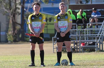 Blake Williams and Adam Bennett - Referee's - nrl u 13s Schoolboy Cup Rnd 1 Endeavour SHS & Westfields SHS (Photo : steve montgomery / OurFootyTeam.com) 