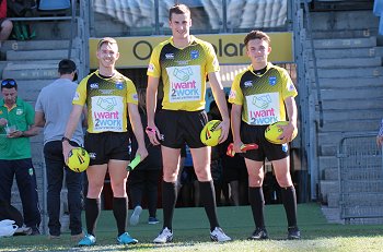 Blake Williams, Mitch Currie and Adam Bennett - Referee's - nrl Schoolboy Cup Rnd 1 (Photo : steve montgomery / OurFootyTeam.com) 