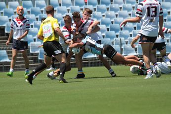 Max Scanlon dives over for a strong try NSWRL Harold Matthews Cup Rnd 1 Cronulla - Sutherland Sharks V Central Coast ROOSTERS Action (Photo : steve montgomery / OurFootyTeam.com)