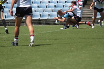 Declan Casey dives over for a try - Cronulla SHARKS v Central Coast ROOSTERS SG Ball Cup TRIAL U 16s Action (Photo : steve montgomery / OurFootyTeam.com)