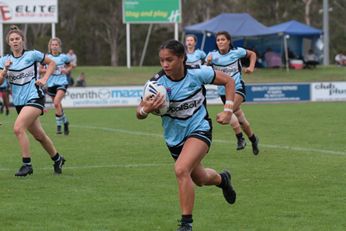 Faith Nathan - Cronulla - Sutherland Sharks v St. George Dragons U18 Tarsha Gale Cup u18 Girls Rugby League Preliminary Final - Action (Photo : steve montgomery / OurFootyTeam.com)