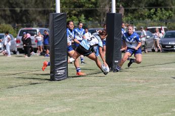 Madison HIGGINS-ASHBY scores her 1st of 4 tries Cronulla - Sutherland Sharks v Canterbury - Bankstown Bulldogs U18 Tarsha Gale Cup u18 Girls Rugby League Action (Photo : steve montgomery / OurFootyTeam.com)