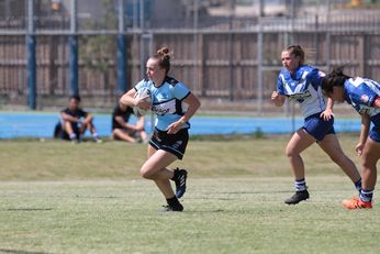 Elly Hazelton on her way to the tryline - Cronulla - Sutherland Sharks v Canterbury - Bankstown Bulldogs U18 Tarsha Gale Cup u18 Girls Rugby League Action (Photo : steve montgomery / OurFootyTeam.com)