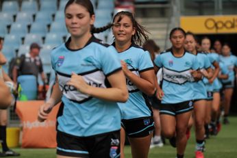 Cronulla - Sutherland Sharks v St. George Dragons U18 Tarsha Gale Cup u18 Girls Rugby League Action (Photo : steve montgomery / OurFootyTeam.com)