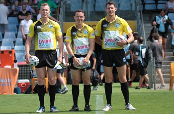 Noah Simkins, Adam Willains & Mark Gannon - Referee's - NSWRL Harold Matthews Cup Rnd 5 Cronulla - Sutherland Sharks v St. George Dragons (Photo : steve montgomery / OurFootyTeam.com)