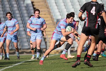 2019 national Schoolboy Cup Action Endeavour SHS v St. Gregorys College (Photo : Steve Montgomery / OurFootyTeam.com)