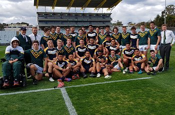 Westfields Sports High School and Farrer Memorial Ag High School 2019 nrl Schoolboy Cup 2019 Southern Conference Quarter Final Team Photo (Photo : Steve Montgomery / OurFootyTeam.com)
