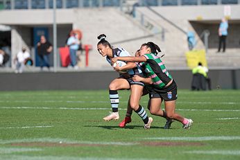 Corban McGregor scores for the Sharks NSWRL HN Woman's Premiership Rnd 10 Cronulla - Sutherland Sharks v rABBITOH'S Action (Photo : steve montgomery / OurFootyTeam.com)