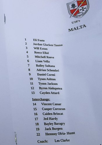 malta knights heritage u16 team list