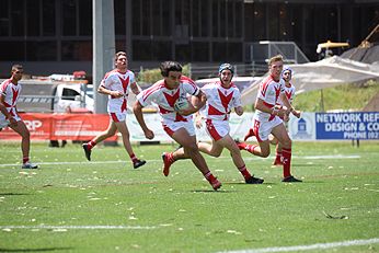 Malta Knights Skipper Jed Hardy on the burst Junior International Rugby League - Malta Heritage U16s and Africa United Heritage Action (Photo : Steve Montgomery / OurFootyTeam.com)