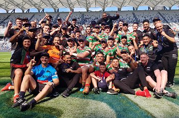 The SOUTH SYDNEY RABGBITOH'S 2019 NSWRL Jersey Flegg Cup Champions (Photo : Steve Montgomery / OurFootyTeam.com)