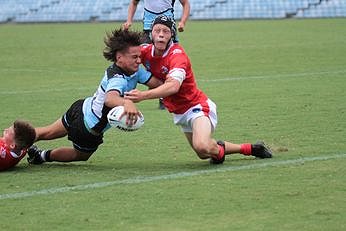 Te Wehi WAITERE scoring a great try Illawarra Steelers u16s Harold Matthews Cup v Cronulla SHARKS Action (Photo : steve montgomery / OurFootyTeam.com)