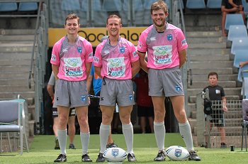 Nathan King, Robert Morey & Aaron McGeoch - Referee's - NSWRL SG Ball Cup Rnd 1 Cronulla - Sutherland Sharks v Illawarra Steelers (Photo : steve montgomery / OurFootyTeam.com)