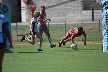 Maddi Weatherall scores a try - Cronulla Sharks v Illawarra Steelers U18 Tarsha Gale Cup Action Photo's (Photo : steve montgomery / OurFootyTeam.com)