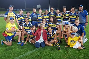 Parramatta EELS with Ms. TARSHA GALE - Tarsha Gale Cup 2019 SEMI FINALS - TeamPhoto (Photo : steve montgomery / OurFootyTeam.com)