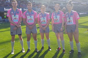 Oliva Lawne, Josh Bradstock and Stephanie Penteado Referee's - Illawarra Steelers v Newcastle Knights - Tarsha Gale Cup u18 GRAND Final (Photo : steve montgomery / OurFootyTeam.com)